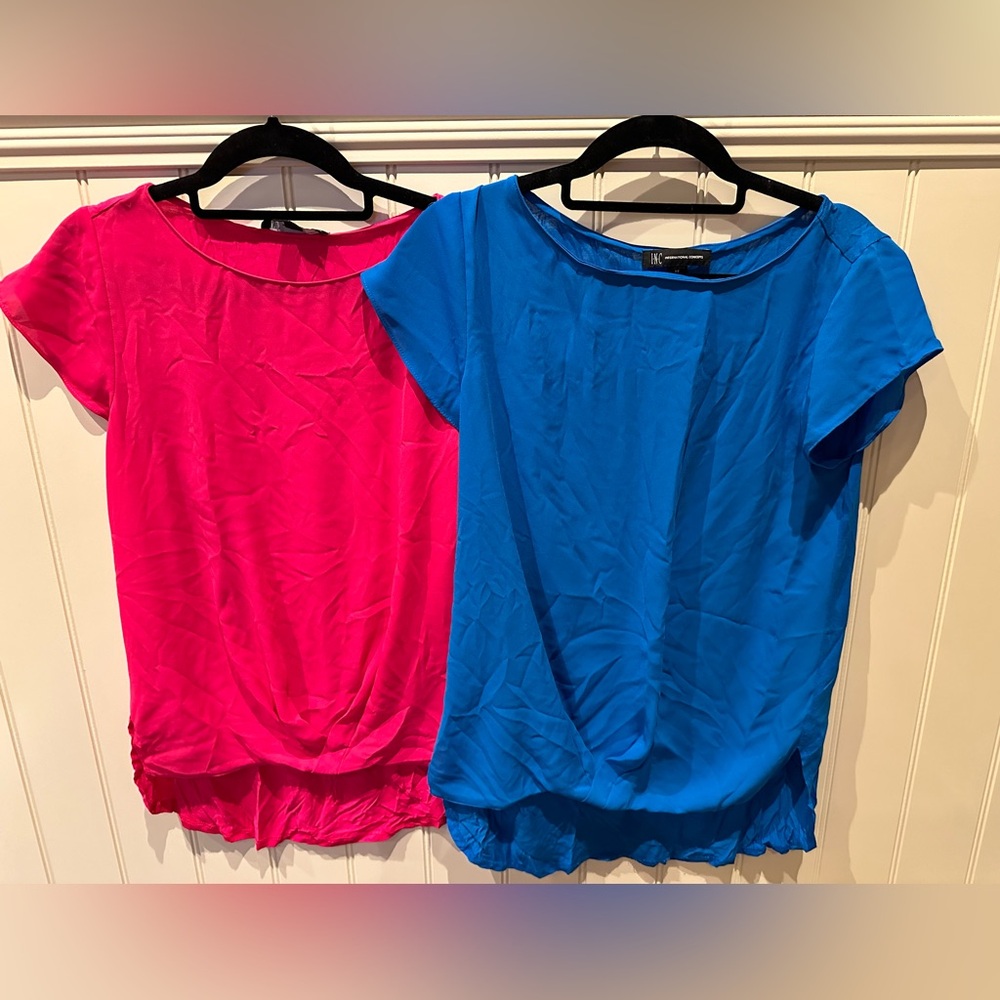 Pair INC INTERNATIONAL CONCEPTS Extra Small Adult Pink & Blue Tops